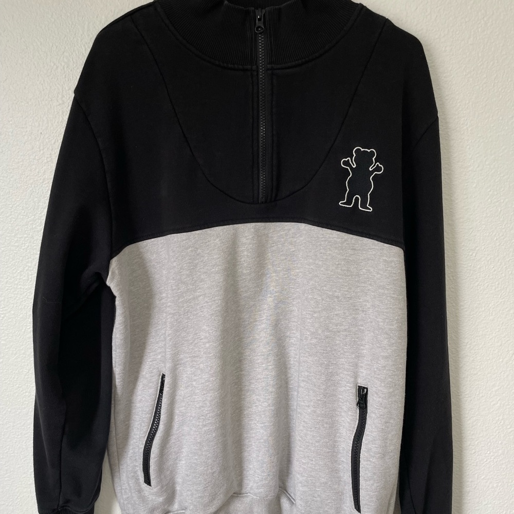 Grizzly Two-Tone 1/4 Zip Jacket - Black & Grey